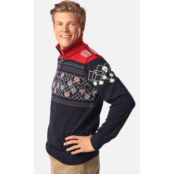 Dale Of Norway Podium Sweater •Men XXL•Ski Wool 1/4 Zip Rare 2019 Midweight READ - Picture 4 of 16